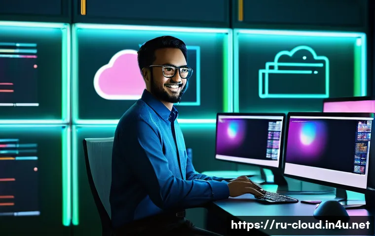 클라우드에서 컨테이너 활용 방법 Kubernetes - **Prompt:** A dynamic, digitally illustrated scene depicting the "it works on my machine" problem be...
